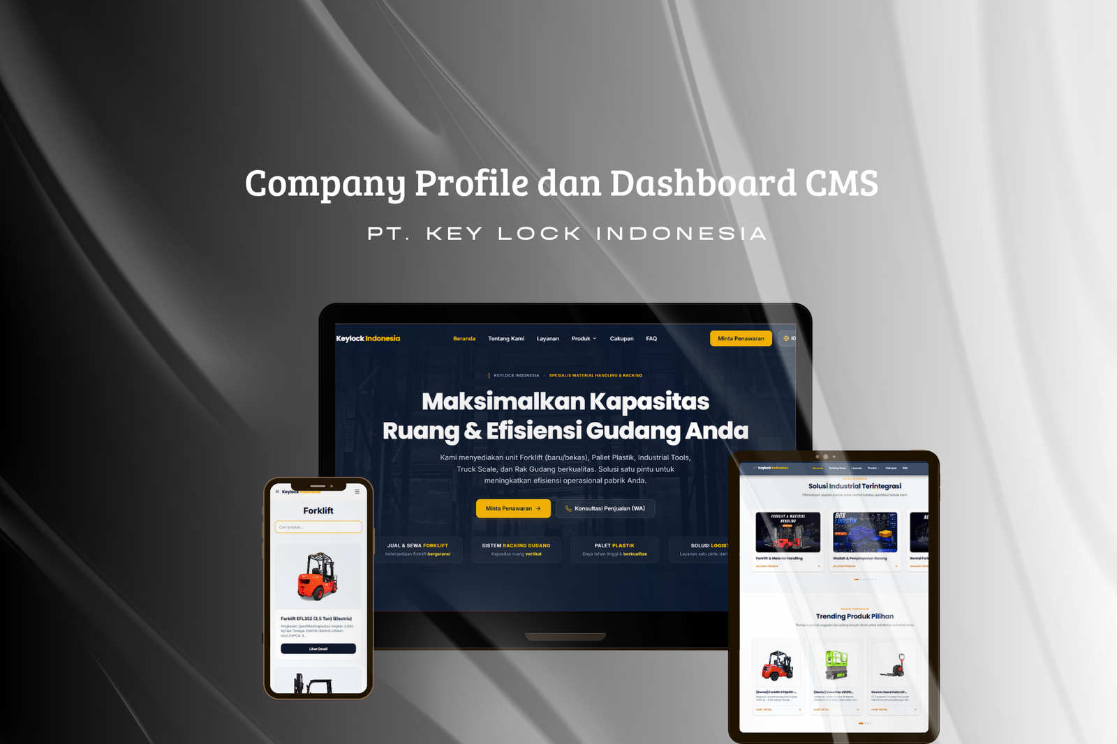 Company Profile dan Admin Panel CMS PT. Key Lock Indonesia